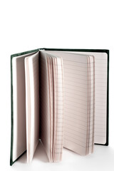 close up of a blank velour fluffy notebook on white background with clipping path