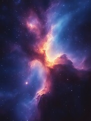 Fototapeta premium Cosmic Nebula with vibrant colors and stars.