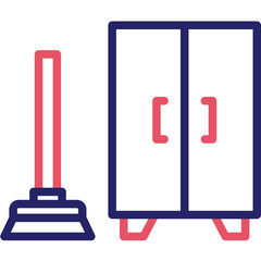 Cleaning Closets vector icon illustration of Cleaning and Dusting iconset.