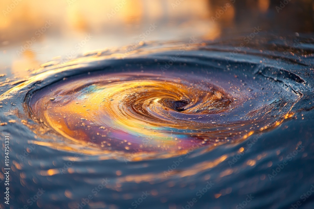 Aufkleber An abstract image capturing the vibrant swirl of golden liquid, blending colors wonderfully to depict digital aesthetics and emotional depth in contemporary art.