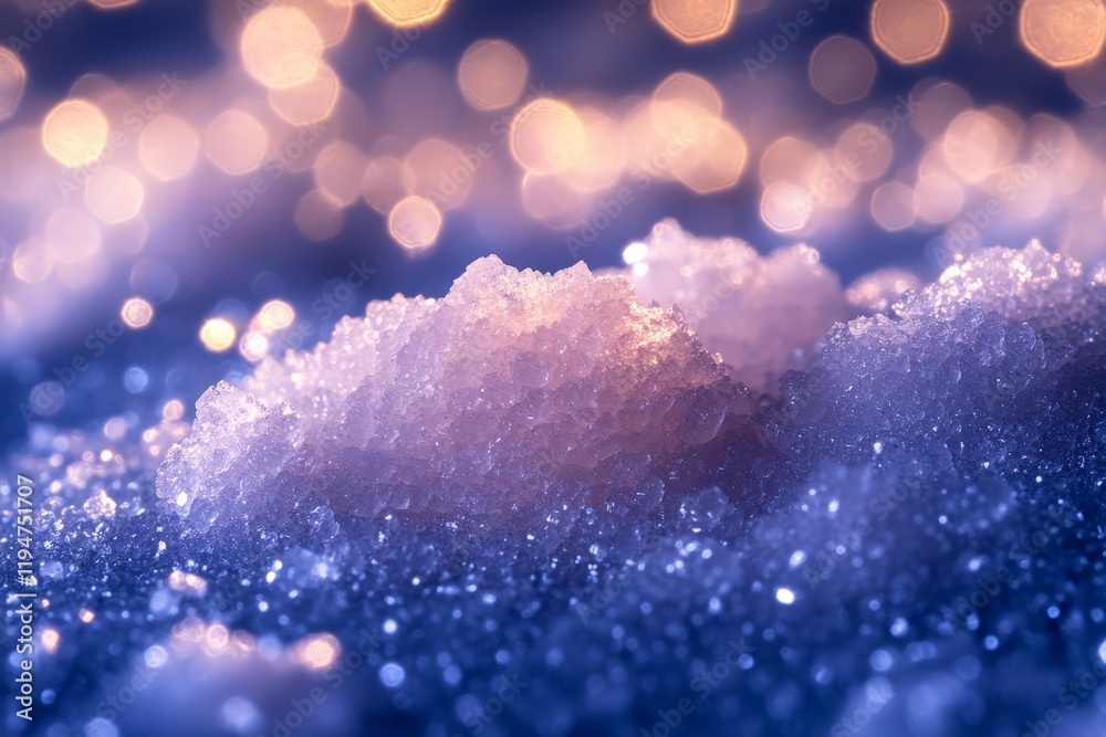 Aufkleber an artistic composition of blue and pink crystals with light creating a soft glow, giving this image