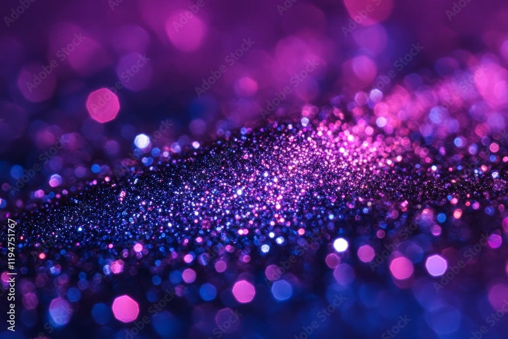 Poster a stunning abstract image featuring a captivating mix of purple and pink glitter that seems to swirl