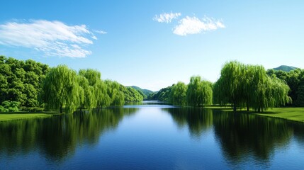 Fototapeta premium Serene River Landscape