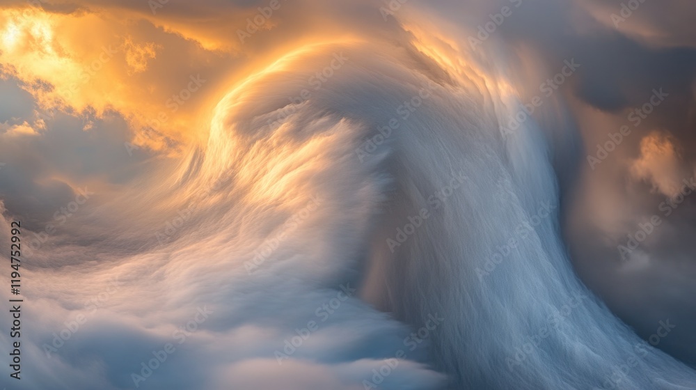 Poster A large wave crashes through the clouds, creating a dramatic scene
