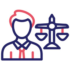 Countersuit vector icon illustration of Law & Legislation iconset.