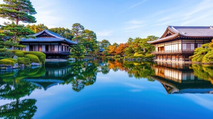 Fototapeta premium Serene Japanese Garden Pond