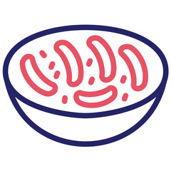 Tteokbokki vector icon illustration of Street Food iconset.