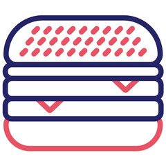 Cheese Burger vector icon illustration of Street Food iconset.