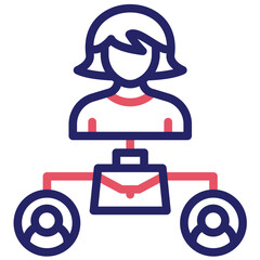 Employer Female vector icon illustration of Business Training iconset.