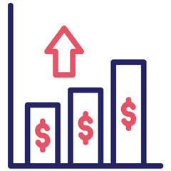 Money Growth vector icon illustration of Gig Economy iconset.