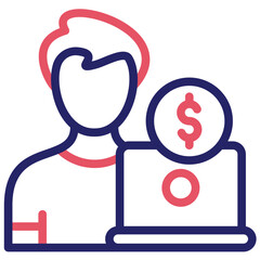 Freelancer Male vector icon illustration of Gig Economy iconset.