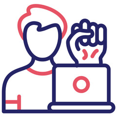 Independent Work vector icon illustration of Gig Economy iconset.