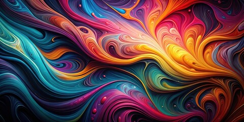 Abstract Swirling Color Symphony A Vivid Tapestry of Fluid Forms
