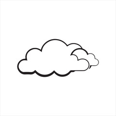 cloud silhouette vector line art logo