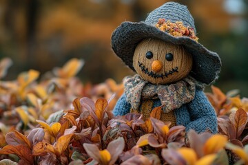 A cuddly stuffed animal dressed in winter attire, perfect for illustrations or photography projects