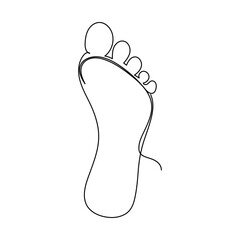 Obraz premium One continuous line drawing of bare foot. Elegance female leg in simple linear style. Concept of healthy massage and Care about soft skin. Editable stroke. Doodle vector illustration, 