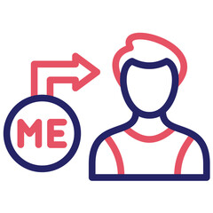 Me-Myself vector icon illustration of Generation Gap iconset.