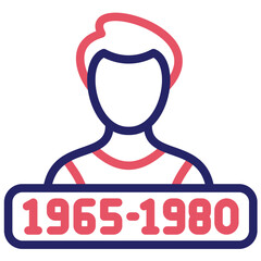 Generation X vector icon illustration of Generation Gap iconset.