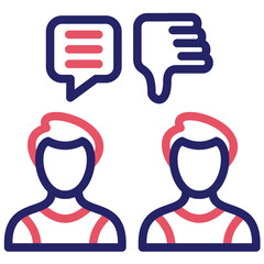 Disrespect vector icon illustration of Generation Gap iconset.