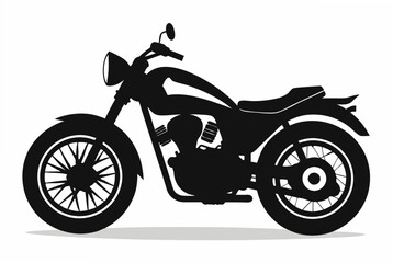 Fototapeta premium Motorcycle silhouette black vector art illustration.