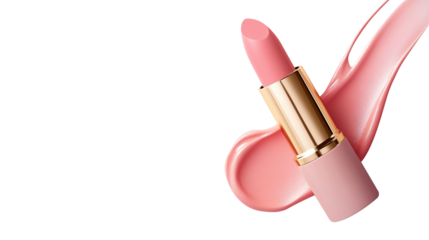 Pink Lipstick with elegant swatch of blush pink lipstick, acryl gel, cosmetics beauty product texture, liquid blush, lipstick, lipgloss swatches isolated on white background