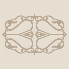 Vintage ornate linear ornaments in Kazakh traditional style. Asian floral designs. Abstract Asian elements of the national pattern of the ancient nomads of the Kyrgyz, Mongols, Kazakhs, Tatars. EPS10