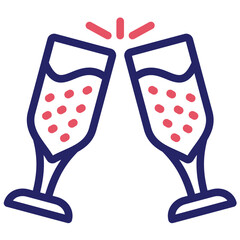 Champagne Glasses vector icon illustration of Award Events iconset.