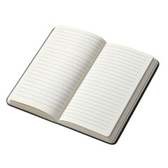 Blank Notebook Open on Clean Surface Isolated on transparent background