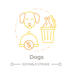 Dogs dishes duo tone concept icon. Low profitability and popularity. Menu engineering matrix. Round two color outline illustration. Abstract vector design. Easy to use in promotional material