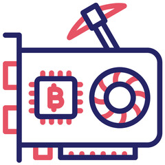 GPU Mining vector icon illustration of Cryptocurrency iconset.