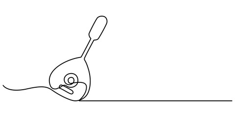 A single line drawing of a domra. Continuous line domra icon. One line icon. Vector illustration, string domra continuous one line drawing, out line pro vector illustration. simple minimal concept.  © line drawing