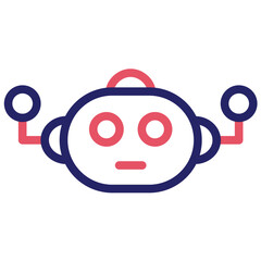 Robot Head vector icon illustration of Robotics iconset.