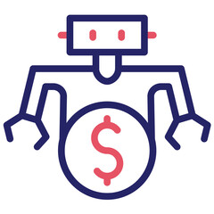 Robot Cost vector icon illustration of Robotics iconset.