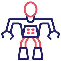 Augmenting Robot vector icon illustration of Robotics iconset.