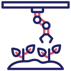Agricultural Robot vector icon illustration of Robotics iconset.