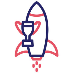 Rocket vector icon illustration of Achievements iconset.