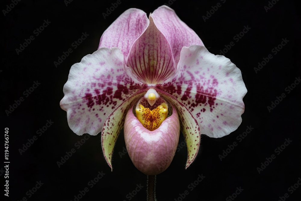 Poster a detailed shot of a flower against a dark backdrop, ideal for use in design or photography projects
