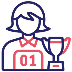 Champion Female vector icon illustration of Achievements iconset.