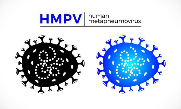 HMPV hmpv human metapneumovirus virus vector icon symbol illustration artwork image it can vary commonly cough fever stuffy nose throat Coronavirus Covid novel coronavirus concept structure disease