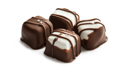 Marshmallow in chocolate isolated on a white background