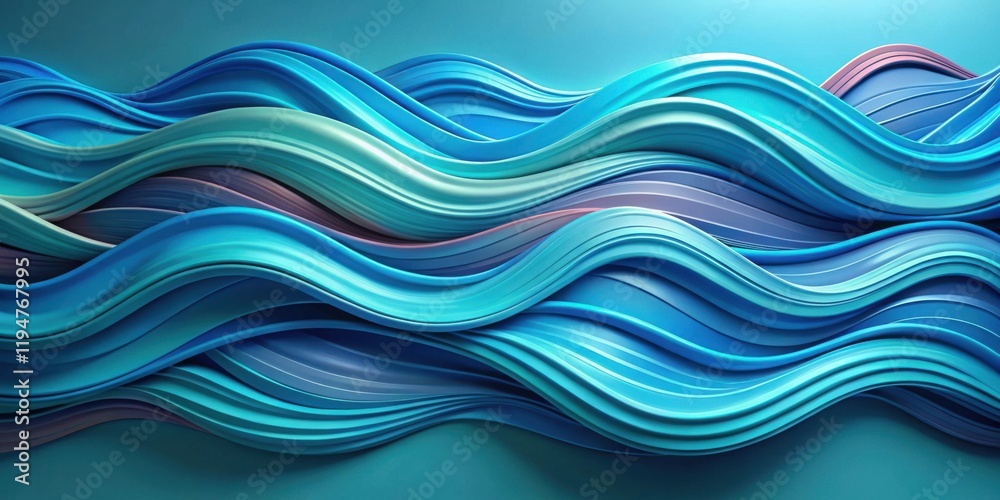 Poster abstract blue wave background design with flowing lines and curves