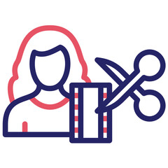 Film Editor Female vector icon illustration of Filmmaking iconset.