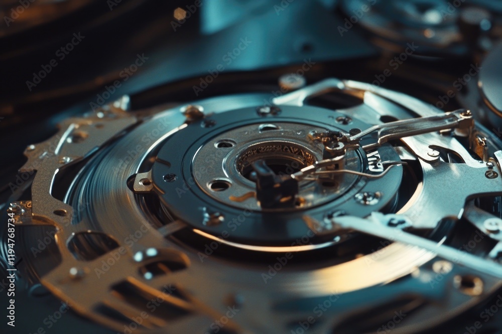 Poster A detailed look at the inner workings of a watch, with gears and springs visible