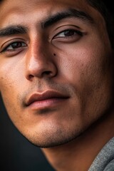 Obraz premium Portrait of a young man with a thoughtful facial expression