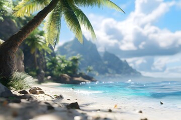 Paradise Beach: Palm Trees, Ocean Waves, & Tranquil Shores