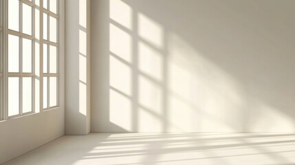 Fototapeta premium a room with a window and a white wall