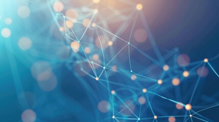 Abstract network connection glowing, digital data background, technology presentation