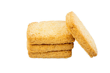 Danish shortbread cookies close-up, macro of cookies, pastries, cookies on a white background, isolate, catalog photo of food