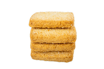 Danish shortbread cookies close-up, macro of cookies, pastries, cookies on a white background, isolate, catalog photo of food