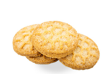 Danish shortbread cookies close-up, macro of cookies, pastries, cookies on a white background, isolate, catalog photo of food